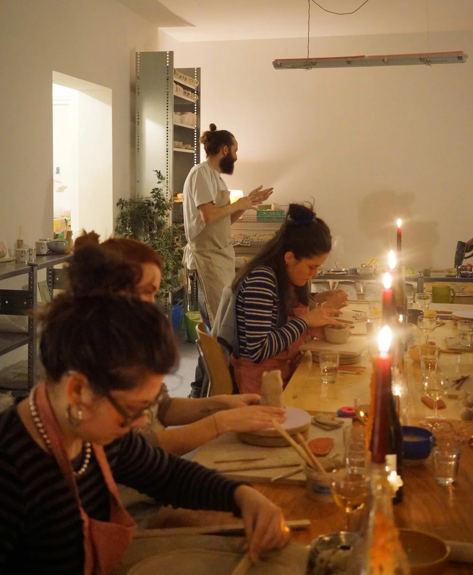 The studio set up for a private group